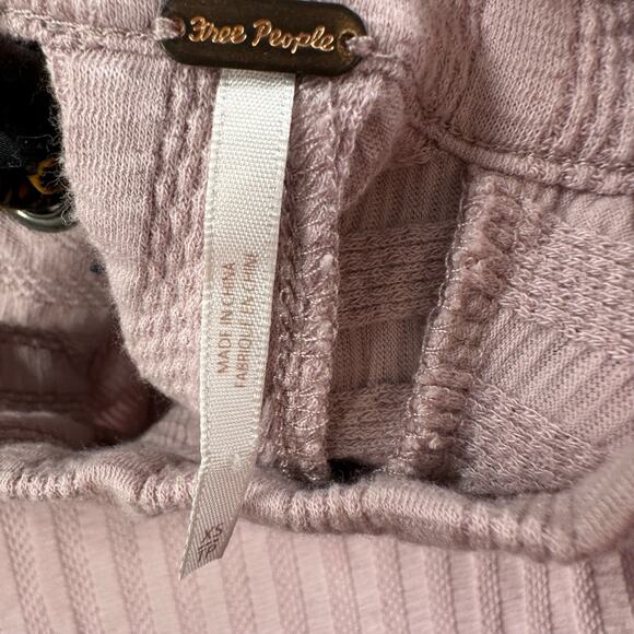 Free People Party in the Back Top Women's XS Purple Ribbed Long Sleeve Tie Back - Picture 7 of 11